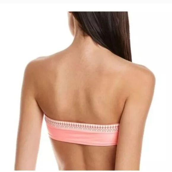 Lemlem Lena Bandeau Bikini Top Coral Size L NWT - Picture 2 of 6